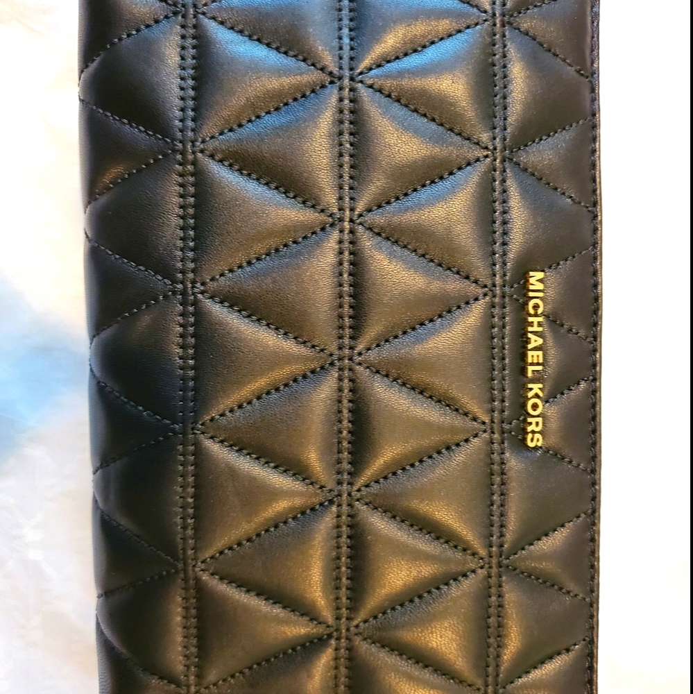 Michael Kors Leather Crossbody Clutch